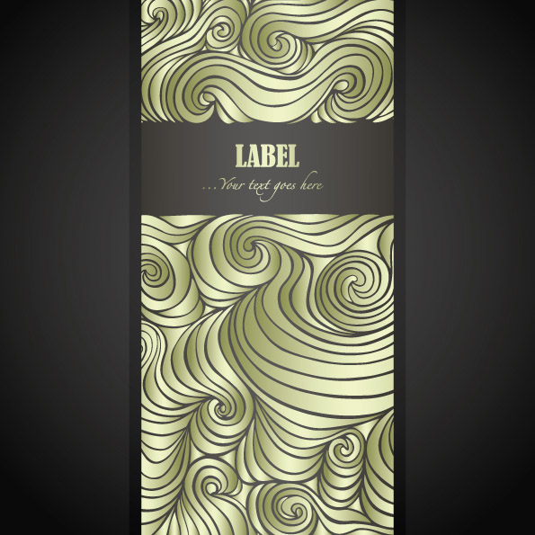 free vector Wave pattern vector 2 label